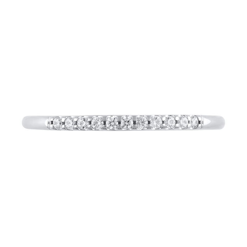 1/10 CT. T.W. Diamond Eleven Stone Pavé Anniversary Band in 10K White ...