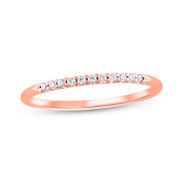 1/10 CT. T.W. Diamond Eleven Stone Pavé Anniversary Band in 10K Rose Gold