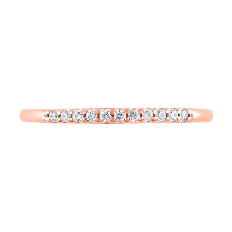 Main Image 2 of 1/10 CT. T.W. Diamond Eleven Stone Pavé Anniversary Band in 10K Rose Gold