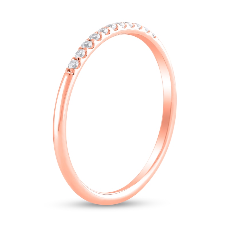 Main Image 3 of 1/10 CT. T.W. Diamond Eleven Stone Pavé Anniversary Band in 10K Rose Gold