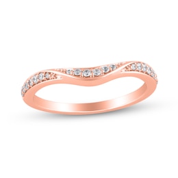 1/6 CT. T.W. Diamond Twist Contour Band in 10K Rose Gold