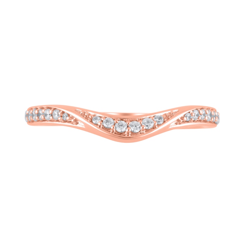 Main Image 2 of 1/6 CT. T.W. Diamond Twist Contour Band in 10K Rose Gold