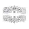 Thumbnail Image 2 of 1-1/2 CT. T.W. Diamond Triple Row Crown Contour Cathedral Solitaire Enhancer in 14K White Gold