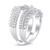 Thumbnail Image 3 of 1-1/2 CT. T.W. Diamond Triple Row Crown Contour Cathedral Solitaire Enhancer in 14K White Gold