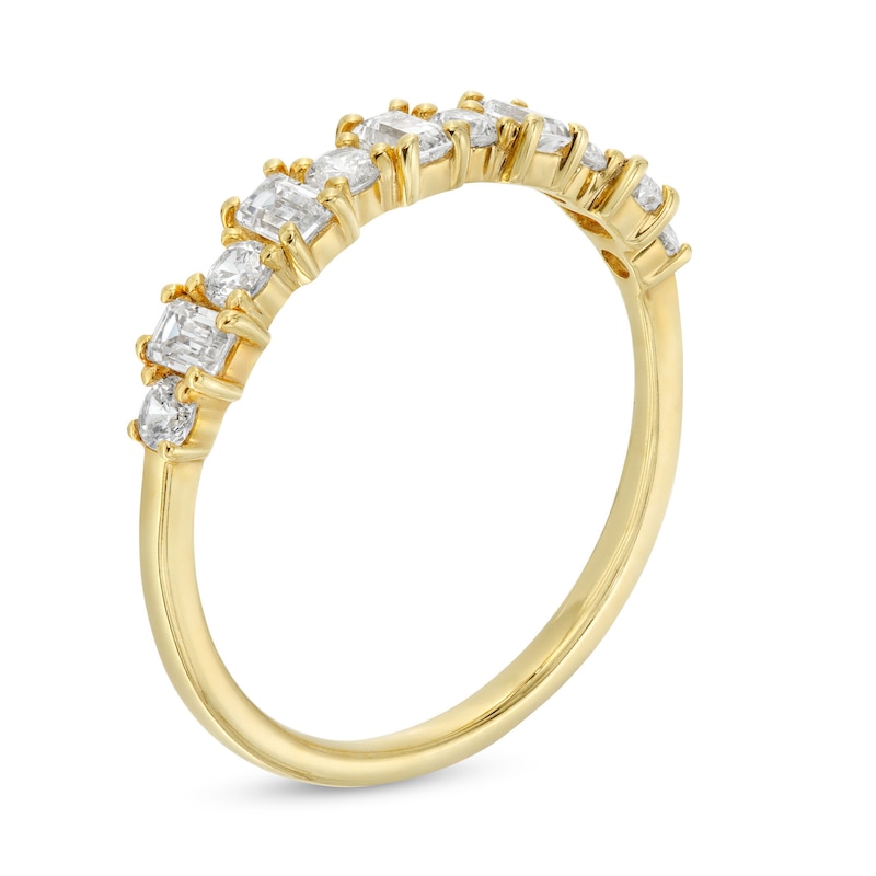 Alternating 3/4 CT. T.W. Emerald-Cut and Round Diamond Band in 14K Gold