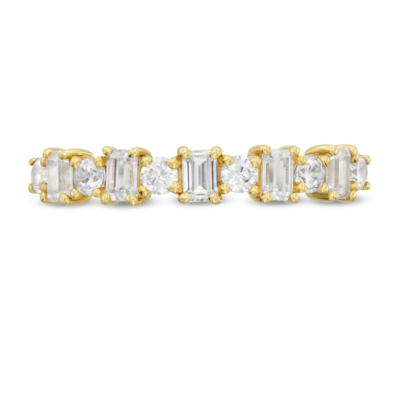 Alternating 3/4 CT. T.W. Emerald-Cut and Round Diamond Band in 14K Gold