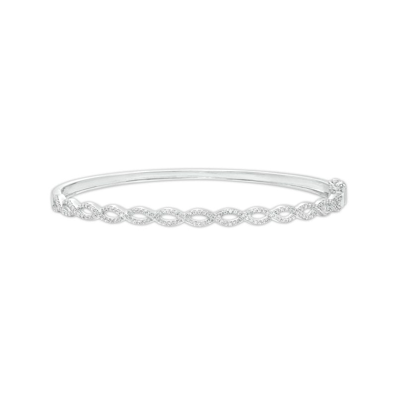 Main Image 1 of 5/8 CT. T.W. Diamond Infinity Twist Bangle in Sterling Silver