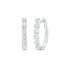 Thumbnail Image 1 of 1/2 CT. T.W. Diamond Six Stone Hoop Earrings in Sterling Silver