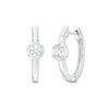 Thumbnail Image 1 of 1/4 CT. T.W. Diamond Solitaire Hoop Earrings in Sterling Silver