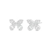 Thumbnail Image 0 of 3/4 CT. T.W. Baguette and Round Diamond Butterfly Stud Earrings in Sterling Silver