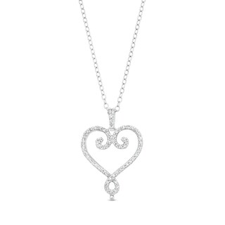 Key Necklace 1/20 ct tw Diamonds Sterling Silver