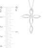 Thumbnail Image 3 of 1/6 CT. T.W. Diamond Twist Ribbon Cross Pendant in Sterling Silver