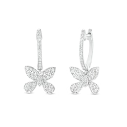 1/3 CT. T.W. Diamond Butterfly Drop Earrings in Sterling Silver