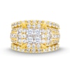 Thumbnail Image 4 of 4 CT. T.W. Quad Princess-Cut Diamond Frame Tiered Three Piece Bridal Set in 14K Gold