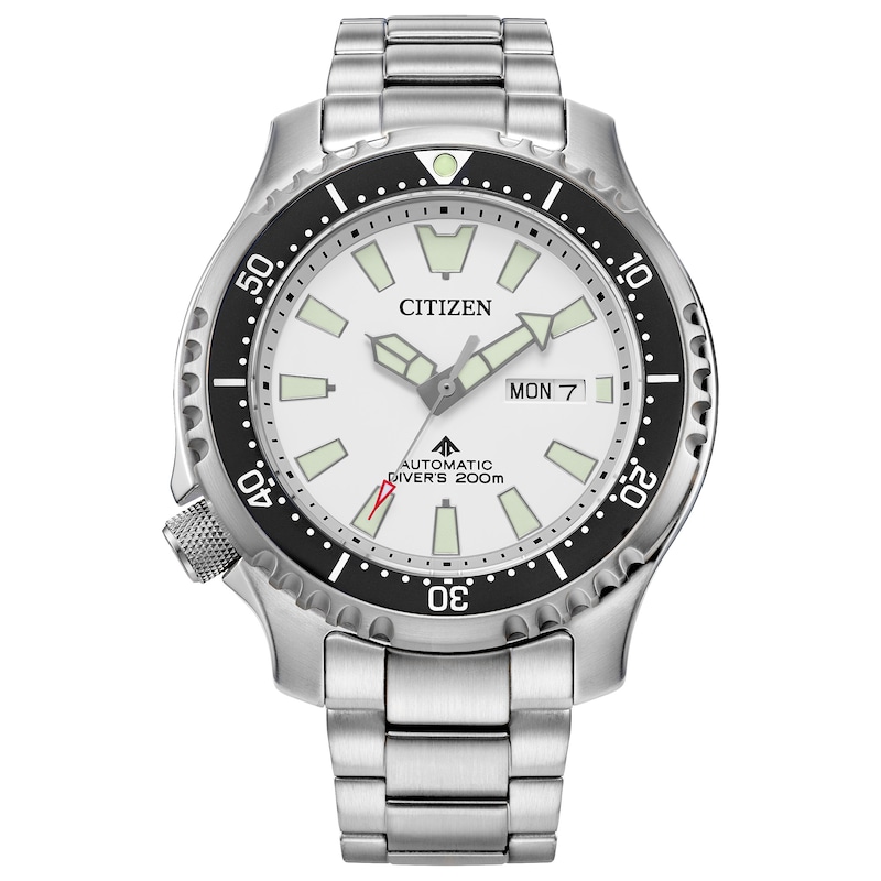 Men’s Citizen Promaster Dive Automatic Watch with White Dial (Model: NY0150-51A)