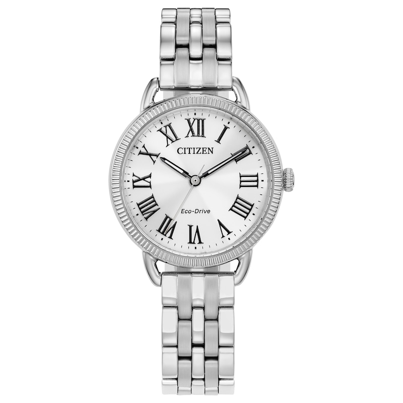 Ladies’ Citizen Eco-Drive® Classic Watch with Silver-Tone Dial (Model: EM1050-56A)