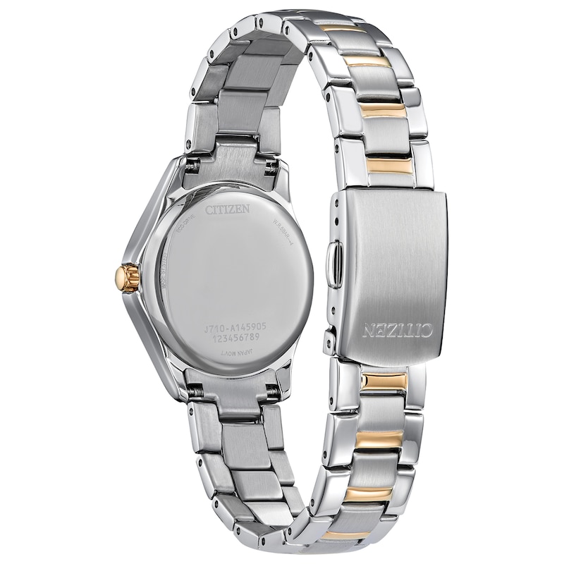 Main Image 2 of Ladies’ Citizen Eco-Drive® Crystal Accent Two-Tone IP Watch with Silver-Tone Dial (Model: FE1146-71A)