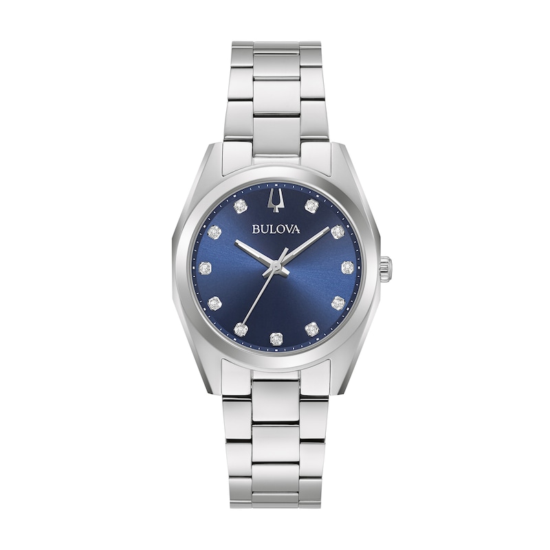 Main Image 1 of Ladies' Bulova Surveyor Diamond Accent Watch with Dark Blue Dial (Model: 96P229)