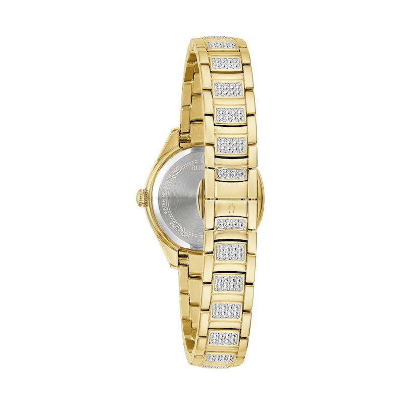 Main Image 3 of Ladies' Bulova Crystal Accent Gold-Tone IP Watch with Mother-of-Pearl Dial (Model: 98L306)