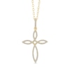 Thumbnail Image 1 of 1/4 CT. T.W. Diamond Pointed Loop Cross Drop Pendant in Sterling Silver with 14K Gold Plate