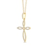 Thumbnail Image 4 of 1/4 CT. T.W. Diamond Pointed Loop Cross Drop Pendant in Sterling Silver with 14K Gold Plate