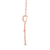 Thumbnail Image 3 of 1/4 CT. T.W. Diamond Pointed Loop Cross Drop Pendant in Sterling Silver with 14K Rose Gold Plate