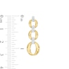 Thumbnail Image 3 of 1/10 CT. T.W. Diamond Oval Link Graduated Triple Drop Earrings in 10K Two-Tone Gold