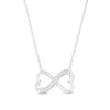 Thumbnail Image 1 of 1/10 CT. T.W. Diamond Heart-Shaped Infinity Loop Necklace in Sterling Silver