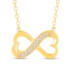 Thumbnail Image 1 of 1/10 CT. T.W. Diamond Heart-Shaped Infinity Loop Necklace in Sterling Silver with 14K Gold Plate