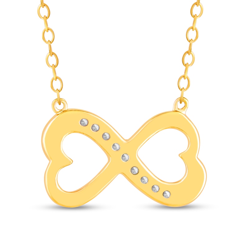 Main Image 2 of 1/10 CT. T.W. Diamond Heart-Shaped Infinity Loop Necklace in Sterling Silver with 14K Gold Plate