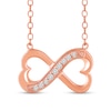 Thumbnail Image 1 of 1/10 CT. T.W. Diamond Heart-Shaped Infinity Loop Necklace in Sterling Silver with 14K Rose Gold Plate