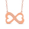 Thumbnail Image 2 of 1/10 CT. T.W. Diamond Heart-Shaped Infinity Loop Necklace in Sterling Silver with 14K Rose Gold Plate