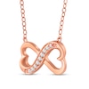 Thumbnail Image 4 of 1/10 CT. T.W. Diamond Heart-Shaped Infinity Loop Necklace in Sterling Silver with 14K Rose Gold Plate