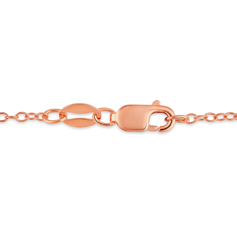 Main Image 5 of 1/10 CT. T.W. Diamond Heart-Shaped Infinity Loop Necklace in Sterling Silver with 14K Rose Gold Plate