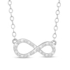 Thumbnail Image 1 of 1/20 CT. T.W. Diamond Infinity Loop Necklace in Sterling Silver