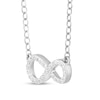 Thumbnail Image 2 of 1/20 CT. T.W. Diamond Infinity Loop Necklace in Sterling Silver