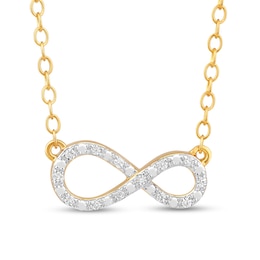 1/20 CT. T.W. Diamond Infinity Loop Necklace in Sterling Silver with 14K Gold Plate