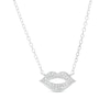 Thumbnail Image 1 of 1/10 CT. T.W. Diamond Kissing Lips Necklace in Sterling Silver