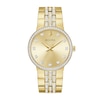 Thumbnail Image 2 of Men's Bulova Crystal Accent Gold-Tone IP Watch with Champagne Dial and Cross Pendant Box Set (Model: 98K113)