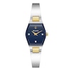 Thumbnail Image 1 of Ladies' Bulova Gemini Diamond Accent Two-Tone IP Bangle Watch with Tonneau Blue Dial (Model: 98P218)