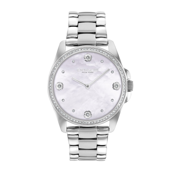 Ladies' Coach Greyson Crystal Accent Watch With Mother-of-Pearl Dial (Model: 14504108)