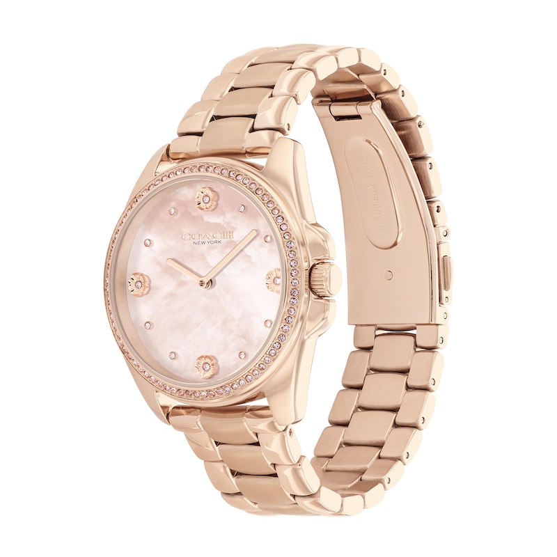 Main Image 2 of Ladies' Coach Greyson Crystal Accent Rose-Tone IP Watch with Mother-of-Pearl Dial (Model: 14504110)