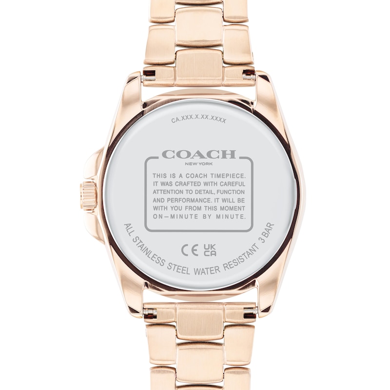 Main Image 3 of Ladies' Coach Greyson Crystal Accent Rose-Tone IP Watch with Mother-of-Pearl Dial (Model: 14504110)