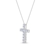 Thumbnail Image 2 of Lab-Created Opal Cross Pendant in Sterling Silver