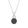 Thumbnail Image 1 of 9.0mm Black Onyx and White Topaz Criss-Cross Bail Pendant in Sterling Silver