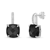 Thumbnail Image 1 of 10.0mm Checkerboard Cushion-Cut Black Onyx and White Topaz Drop Earrings in Sterling Silver