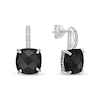 Thumbnail Image 3 of 10.0mm Checkerboard Cushion-Cut Black Onyx and White Topaz Drop Earrings in Sterling Silver