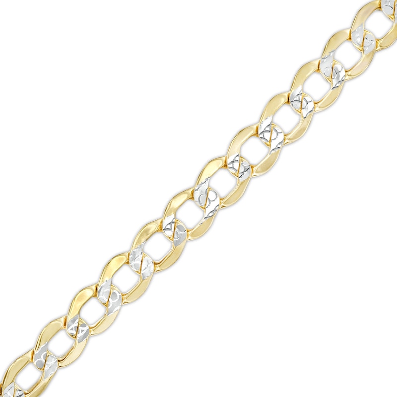 3.8mm Diamond-Cut Curb Chain Anklet in Hollow 14K Gold - 10"