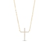 Thumbnail Image 1 of 1/15 CT. T.W. Diamond Cross Necklace in 10K Gold