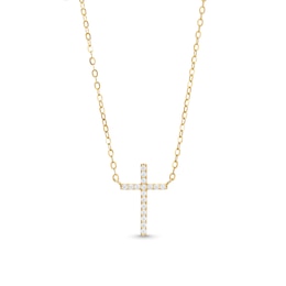 1/15 CT. T.W. Diamond Cross Necklace in 10K Gold